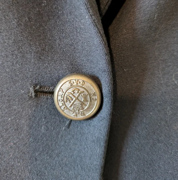 Zara Basics Navy Schoolboy Viscose Long Line Blazer Size S - Picture 3 of 7